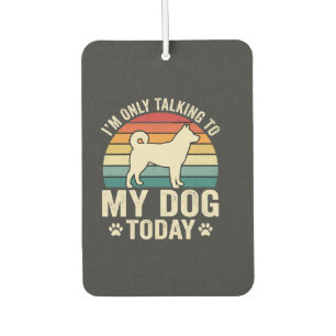 Funny Dog Talking Retro Sunset Car Air Freshener