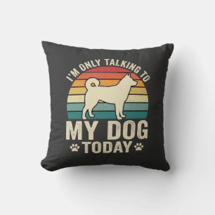 Funny Dog Talking Retro Sunset Cushion