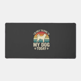 Funny Dog Talking Retro Sunset Desk Mat