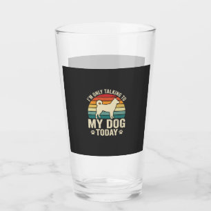 Funny Dog Talking Retro Sunset Glass