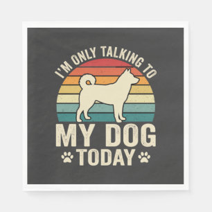 Funny Dog Talking Retro Sunset Napkin