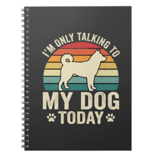Funny Dog Talking Retro Sunset Notebook