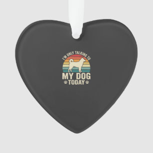 Funny Dog Talking Retro Sunset Ornament