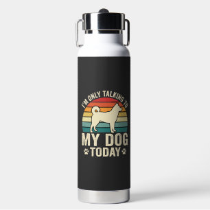 Funny Dog Talking Retro Sunset Water Bottle