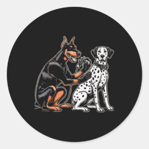 Funny Dog Tattoo Artist Tatoos Humour  Classic Round Sticker