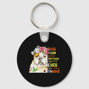 Funny Dog Tattooed Mum T Apparel Dog Mum With Tatt Key Ring