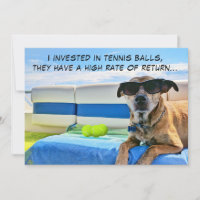 Funny Dog Tennis Balls Retirement Any Occasion 