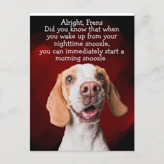 Funny dog thought postcard (Front)