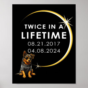 Funny Dog Total Solar Eclipse Twice Poster
