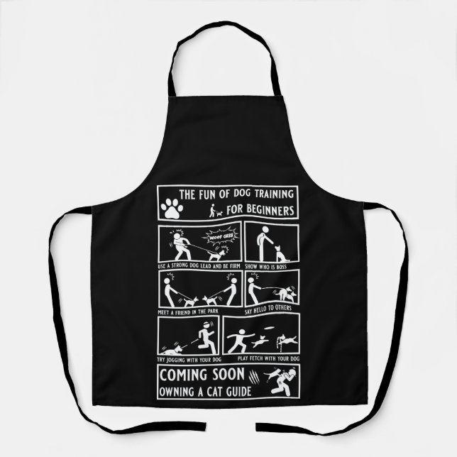 Funny Dog Training Instruction Manual Apron (Front)