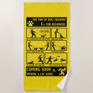 Funny Dog Training Instruction Manual Beach Towel
