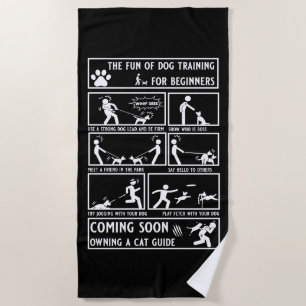 Funny Dog Training Instruction Manual Beach Towel