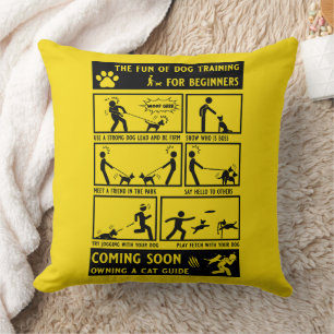 Funny Dog Training Instruction Manual Cushion