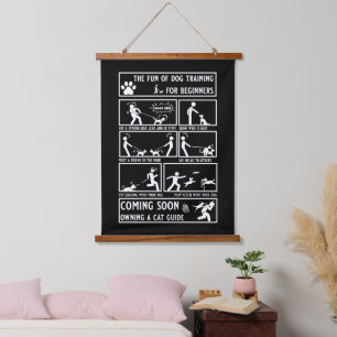 Funny Dog Training Instruction Manual Hanging Tapestry