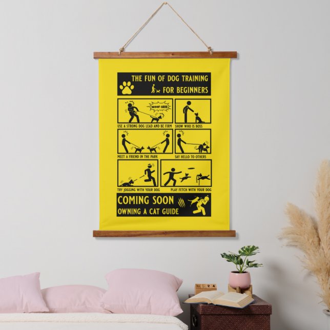 Funny Dog Training Instruction Manual Hanging Tapestry (Bedroom)