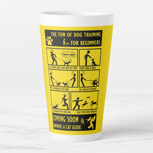 Funny Dog Training Instruction Manual Latte Mug (Front)