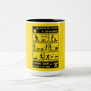 Funny Dog Training Instruction Manual Two-Tone Coffee Mug