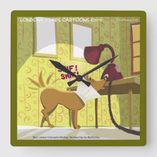 Funny Dog W/Cone Sniffing Lamp Wall Clock