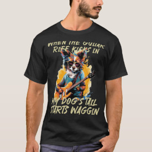 Funny Dog wagging for Guitar and Rock'n Roll Fans T-Shirt