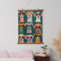 Funny Dog Wall Art Print – Colourful Dogs 
