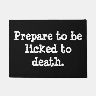 Funny dog warning doormat