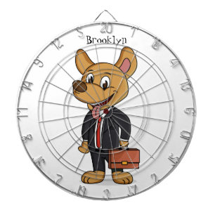 Funny dog wearing business suit cartoon  dartboard