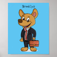 Funny dog wearing business suit cartoon