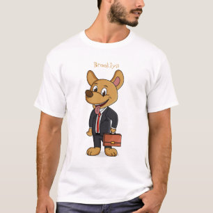 Funny dog wearing business suit cartoon T-Shirt