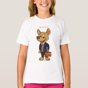 Funny dog wearing business suit cartoon T-Shirt
