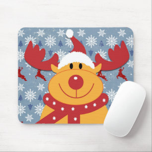 funny dog wearing christmas deer costume mouse mat
