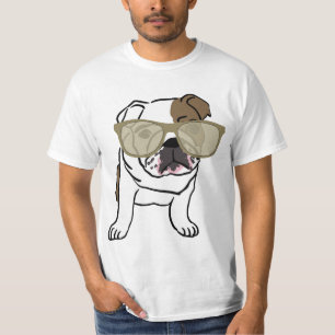 Funny Dog wearing sunglasses T-shirts, Bulldog T-Shirt