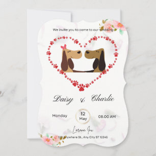Funny dog wedding invitation