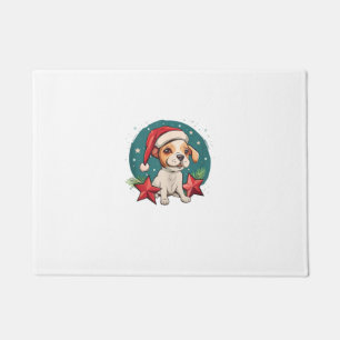 Funny Dog with Christmas Stars for Festive Season Doormat