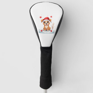 Funny Dog with Christmas Stars for Festive Season Golf Head Cover