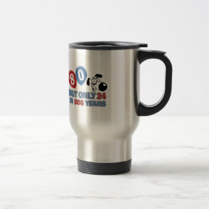 Funny dog years 80 year old designs travel mug