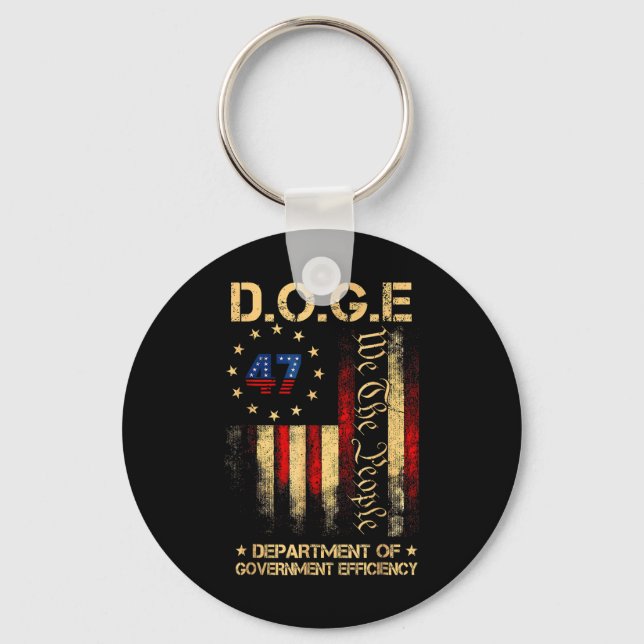 Funny Doge Department Of Government Efficiency Tee Key Ring (Front)
