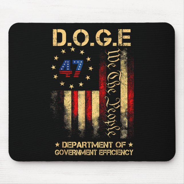 Funny Doge Department Of Government Efficiency Tee Mouse Mat (Front)