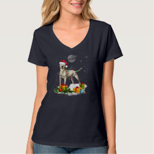 Funny Dogo Argentino Dog Christmas Lights Santa Ha T-Shirt