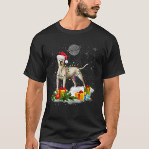 Funny Dogo Argentino Dog Christmas Lights Santa Ha T-Shirt