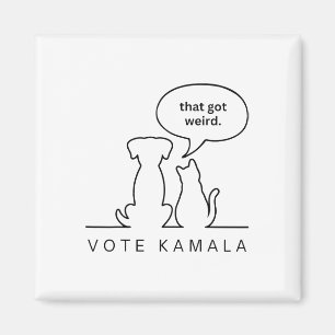 Funny Dogs And Cats That Got Weird Vote Kamala Magnet