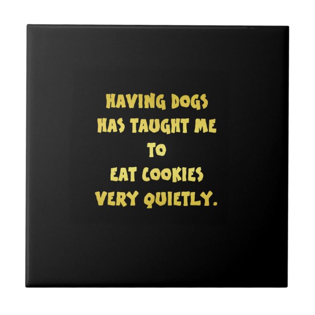 Funny Dogs and Cookies Joke Tile (Front)