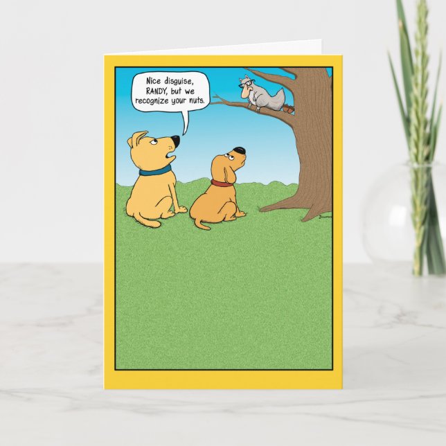 Funny Dogs and Squirrel Birthday Card (Front)
