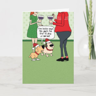 Funny Dogs at Party Christmas Card