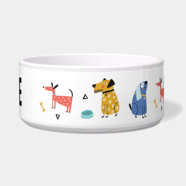 Funny Dogs Bowl with Name (Right)