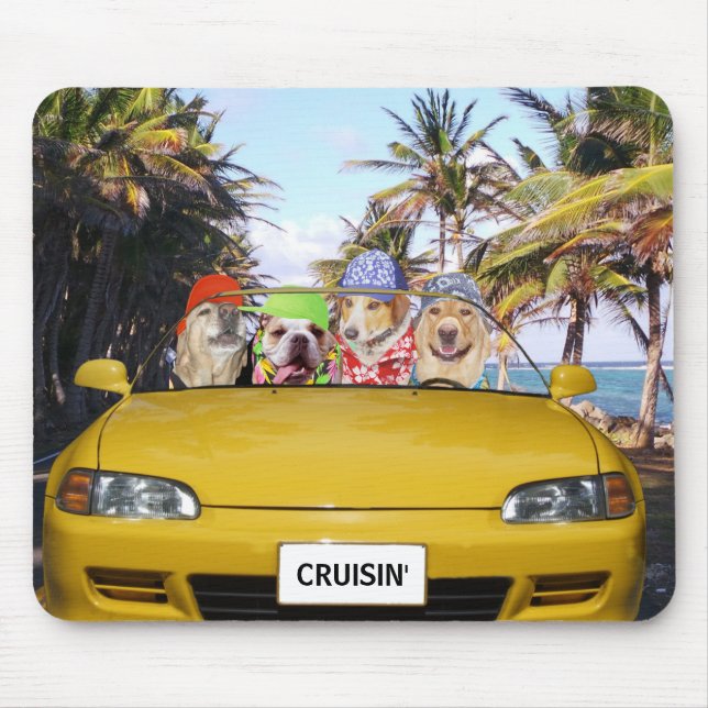 Funny Dogs Cruisin' Mouse Mat (Front)