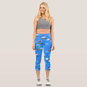 funny dogs dachshund balloons clouds capri leggings