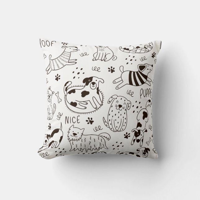 Funny Dogs doodle  Cushion (Front)