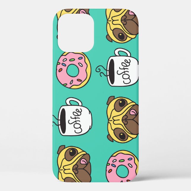 Funny dogs, doughnuts, coffee pattern. Case-Mate iPhone case (Back)