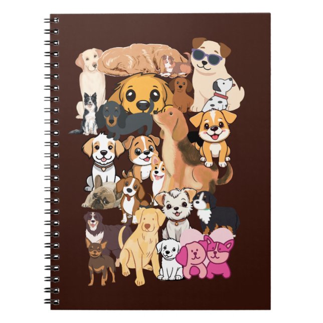 Funny Dogs Family Portrait Notebook  (Front)