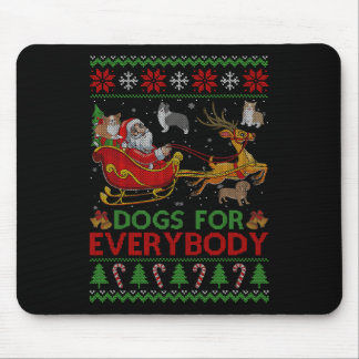 Funny Dogs For Everybody Santa Sleigh Ugly Christm Mouse Mat